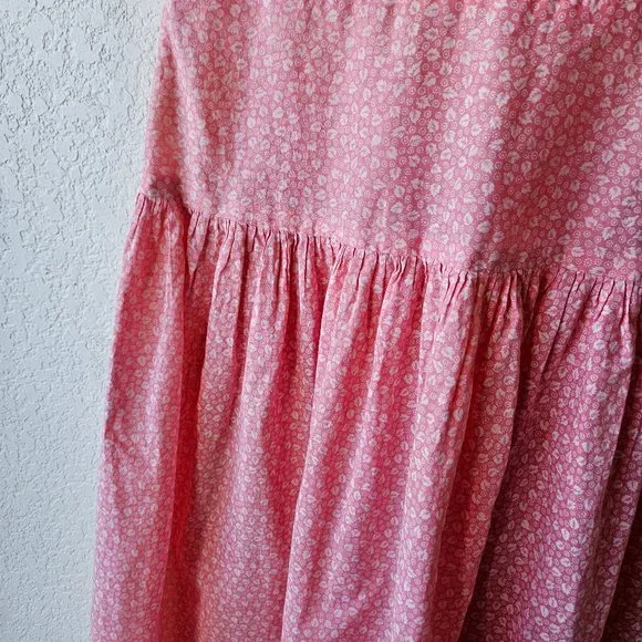 Vintage 30s Pink Cotton Calico Flour Sack Feedsack Depression Day Dress S - Picture 7 of 10